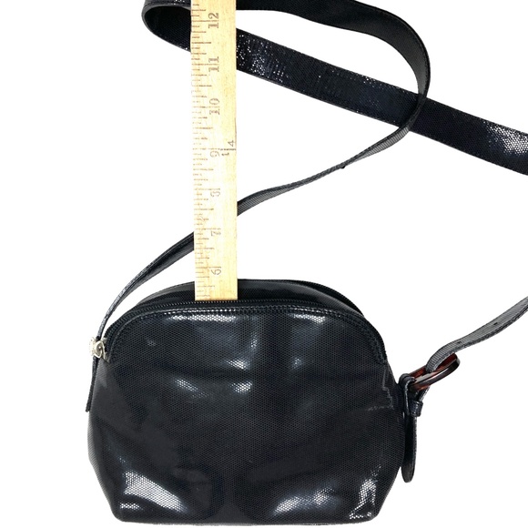 bag dark grey Laeda 4 Bloomingdales shoulder cross body leather faux lizard 9x5 - Picture 4 of 12
